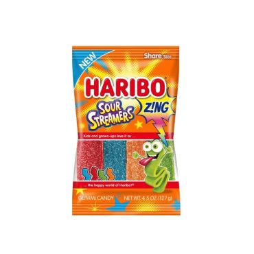 Haribo Zing Sour Steamers 128g (4.5oz) (Box of 12)