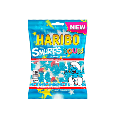 Haribo Sour Smurfs 113g (4oz) (Box of 12)