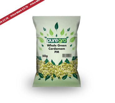 Puregro Whole Green Cardamom 50g PM £2.79 (Box of 10)