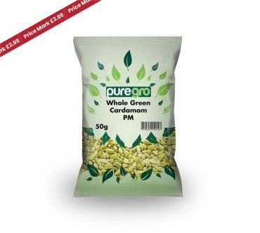 Puregro Whole Green Cardamom 50g PM £2.99 (Box of 10)