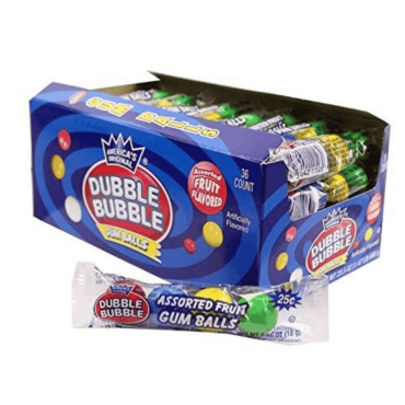 Dubble Bubble 4 Ball Tube $0.25 18g (0.64oz) (Box of 36)