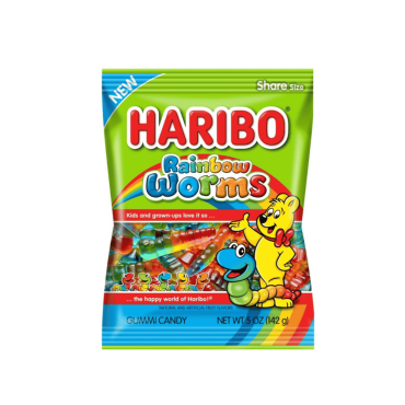 Haribo Rainbow Worms 142g (5oz) (Box of 12)