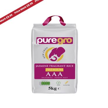 Puregro Premium Jasmine Fragrant Rice 5kg PM £7.49