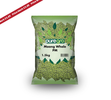 Puregro Moong Whole 1.5kg PM £3.49 (Box of 6)
