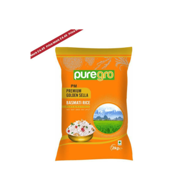 Puregro Golden Sella Basmati Rice 2Kg PM £4.49 (Box of 6)