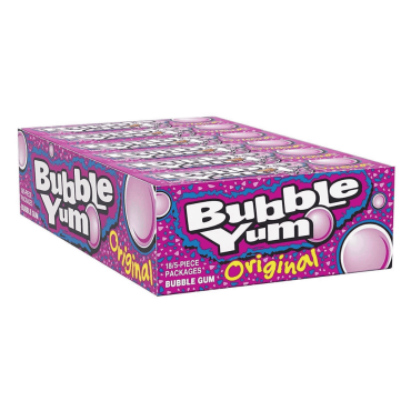 Bubble Yum Gum Original 39.6g (1.4oz) (Box of 18)