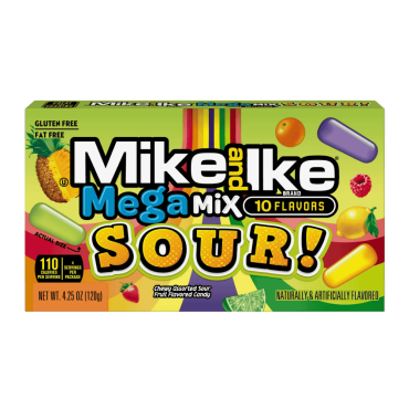Mike & Ike Mega Mix Sour Theater Box 120g (4.25oz) (Box of 12)