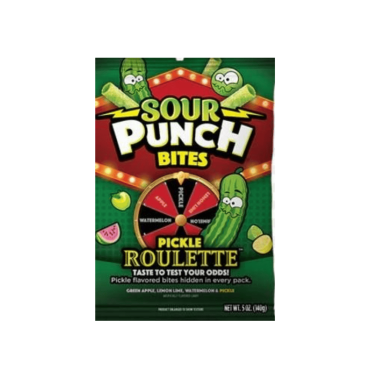 Sour Punch Bites Pickle Roulette 141g (5oz) (Box of 12)