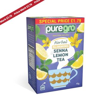 Puregro Slimming Senna & Lemon Tea 40g PM £1.79 (20 Tea Bags) (Box of 6)