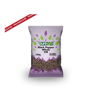 Puregro Black Pepper Whole 100g PM £1.69 (Box of 10)