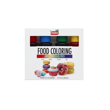 Badia Food Colouring (4 Colours) 35ml (1.2oz) (Box of 12)