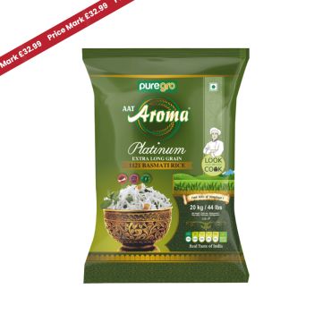 Puregro Aroma Platinum Extra Long Grain Basmati Rice 20kg PM £32.99