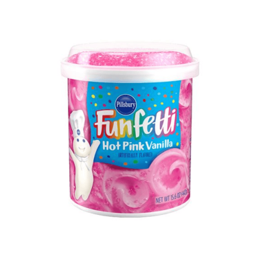Pillsbury Hot Pink Vanilla Funfetti Frosting 442g (15.6oz) (Box of 8)