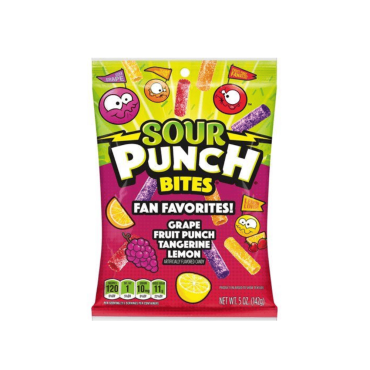 Sour Punch Fan Favorites Bites Peg Bag 142g (5oz) (Box of 12)