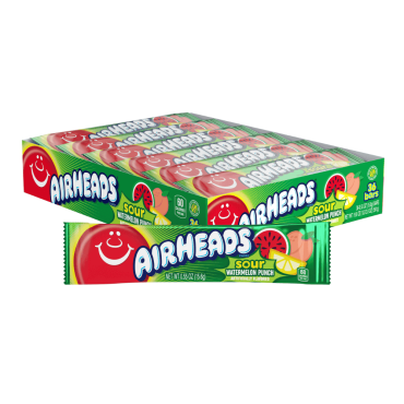 Air Heads Singles Sour Watermelon 16g (0.55oz) (Box of 36)