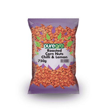 Puregro Roasted Corn Nuts Chilli & Lemon 750g (Box of 6)