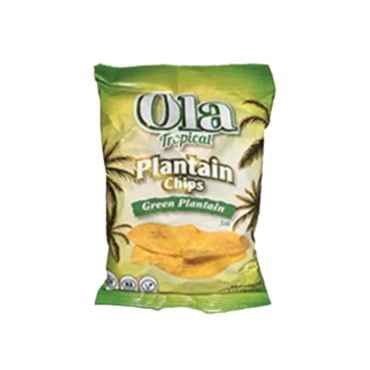 Ola Tropical Green Plantain Crisps Salted (Green Box) 50g (Box of 24)
