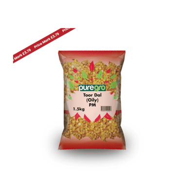Puregro Toor Dal (Oily) 1.5kg PM £3.79 (Box of 6)