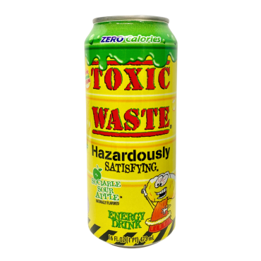 Toxic Waste Sour Apple Energy Drink 453ml (16oz) (Box of 24) BBE 28 FEB 2026