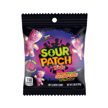 Sour Patch Kids Glowups Soft Candy Peg Bag 87g (3.08oz) (Box of 12)