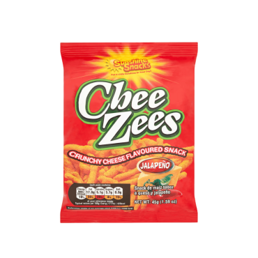 Sunshine Chee Zees Jalapeno 45g (Box of 96)