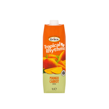 Grace Tropical Rhythms Mango Carrot 1Ltr Tetra Pack  (Box of 12) BBE 2 MAR 2026