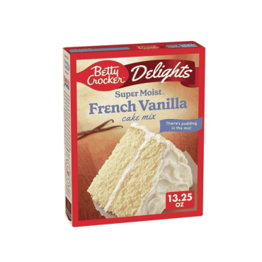 Betty Crocker Delights Super Moist French Vanilla Cake Mix 376g (13.25oz) (Case of 6)