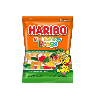 Haribo Mini Rainbow Frogs 142g (5oz) (Box of 12) BBE 28 FEB 2026