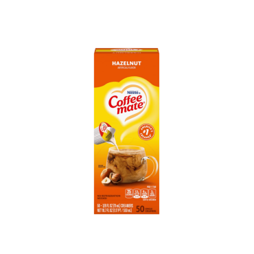 Coffee Mate Liquid Creamer Hazelnut Single Serve 50 Portions 10.6ml (0.375oz) (Case of 4)