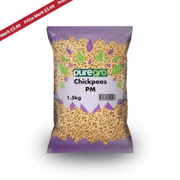 Puregro Chickpeas 1.5kg PM £2.99 or 2 for £5 (Box of 6)