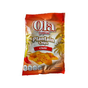 Ola Tropical Sweet Chilli Plantain Crisps (Red Box) 50g (Box of 24) BBE 10 FEB 2026