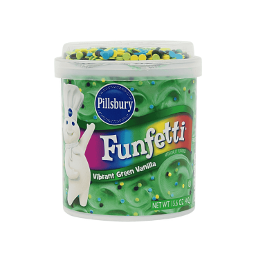 Pillsbury Green Vanilla Funfetti Frosting 442g (15.6oz) (Box of 8)