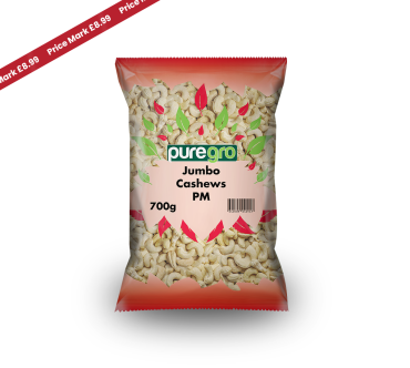 Puregro Jumbo Cashews 700g PM £8.99 (Box of 10)